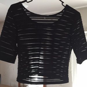 Striped Silky Crop Top